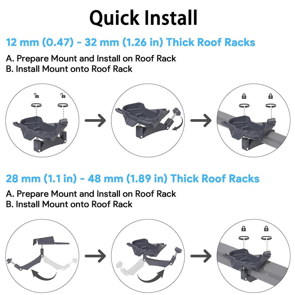 Roof Rack Mobility Square Pole Mount for Starlink Mini - Evooor
