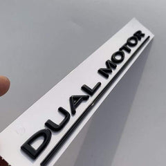 Model 3/Y/X/S Dual Motor' Decal Rear Trunk Wrap Emblem For Tesla(2012-2023) - Evooor