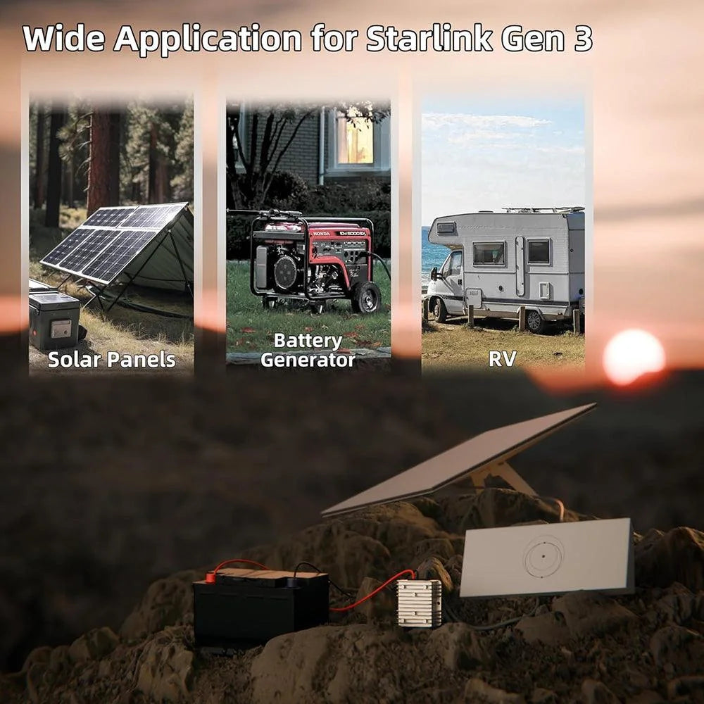 12V/24V to 57V Power Supply Adapter with DC Plug for Starlink Gen 3 - Evooor