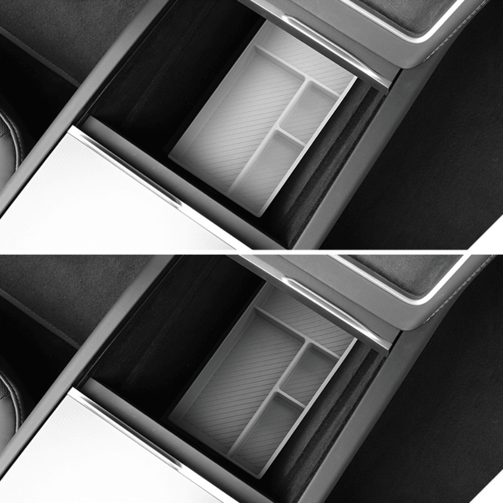 Silicone Center Console & Armrest Lower Storage Tray for Tesla Model Y Juniper 2025+ - Evooor