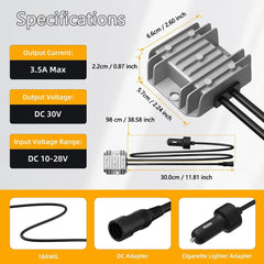 High-Quality Car Charger with Female Plug for Starlink Mini - 10-28V to 30V DC Power Adapter - Evooor