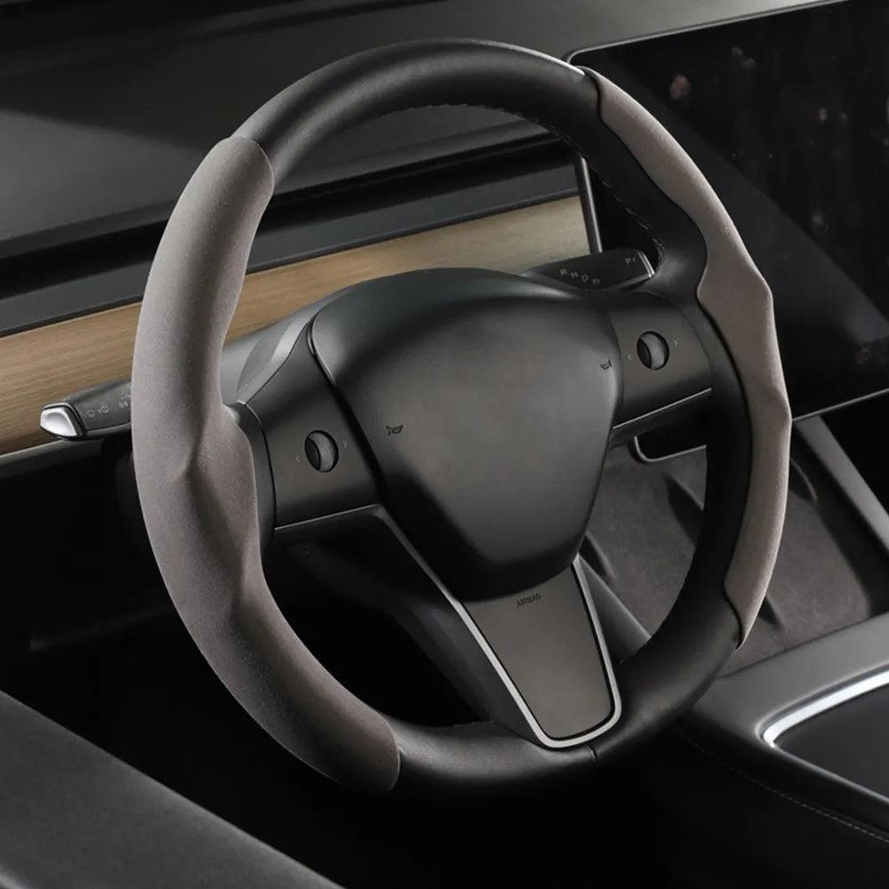 Model 3/Y Alcantara Steering Wheel Caps Cover for Tesla - Evooor