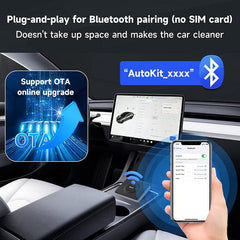 2024 Tesla Model 3/Y (2018-2024) Wirelessly Connect Apple Carplay on Tesla Main Screen ( iOS 10+/Android 11+) - Evooor