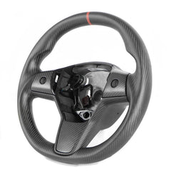 Luxury Full Carbon Fiber Steering Wheel Upgrade for Tesla Model 3 and Model Y - Evooor