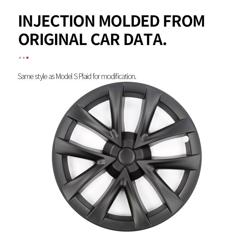 Model 3 Arachnid Wheel Cover 18 inch Sport Model S Plaid Version Wheel Cap 4PCS Matte For Tesla(2017-2023) - Evooor