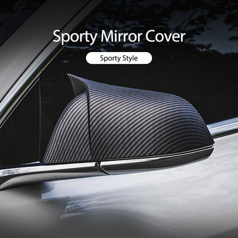 Carbon Fiber Mirror Caps with GT Style for Tesla Model 3 - Premium ABS Material, Pair (2017-2024) - Evooor