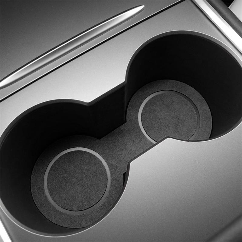 Model 3/Y Alcantara Cup Coaster Pad - Stylish and Durable Interior Accessory For Tesla(2019-2023) - Evooor