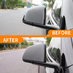 Tesla Model Y Side Door Mirror Cover (Carbon Fiber Pattern ABS) (1 pair) (2020-2023) - Evooor