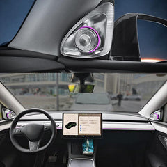 Tesla Model 3/Y 4D Rotating LED Front Door Speaker with Horn Feature and Enhanced Visibility - Evooor