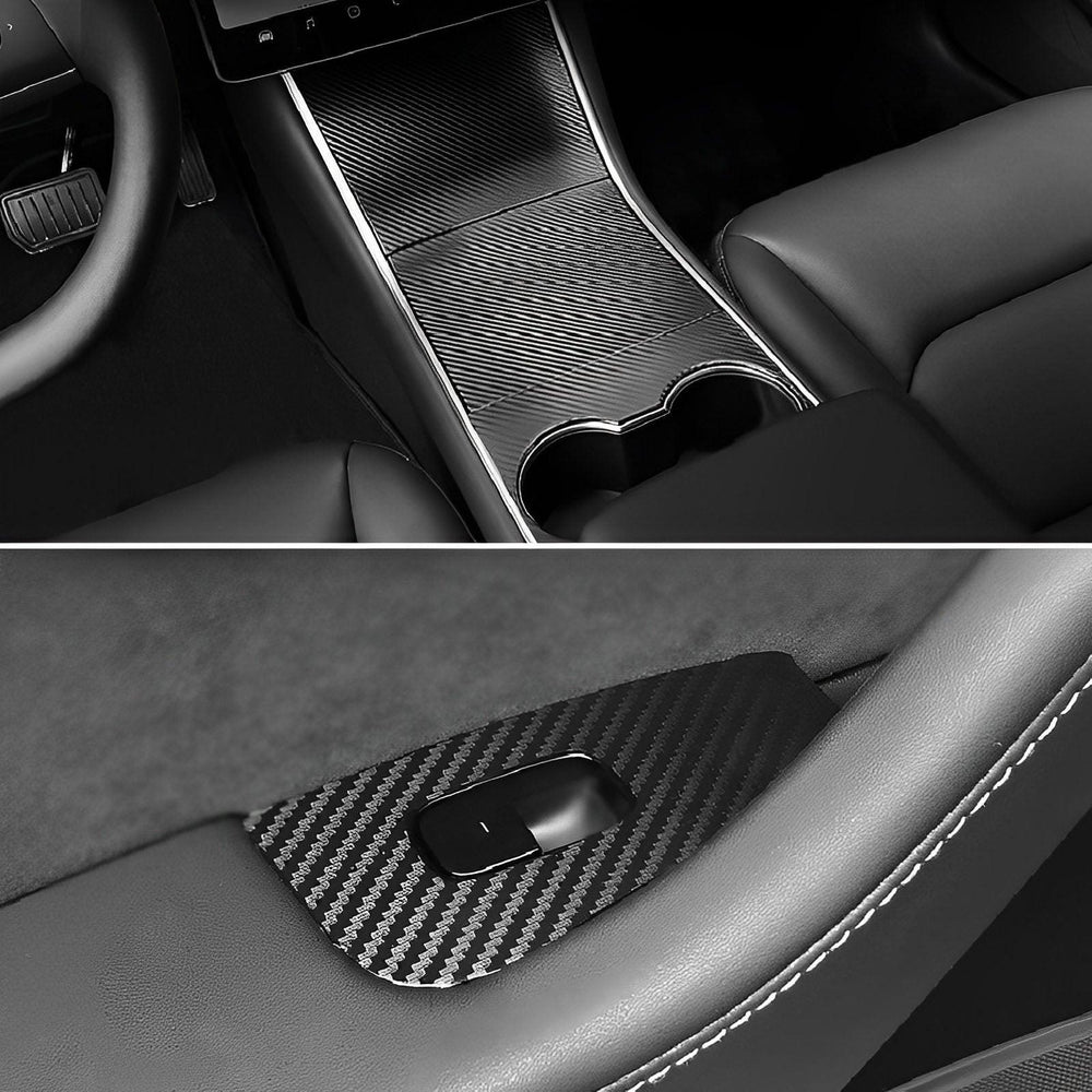 Premium Carbon Fiber Interior Trim Decal Set for Tesla Model Y - Evooor