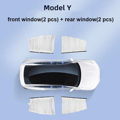 Tesla Side Window Track Slide Privacy Curtain Sunshade For Model 3/Y - Evooor