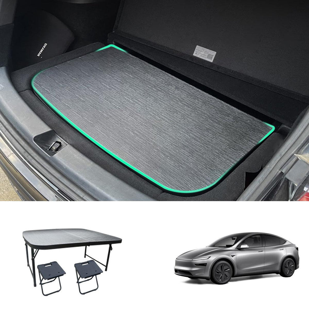 Upgraded Camping Folding Table Travel & Trunk Storage for Tesla Model Y Juniper 2025+ - Evooor