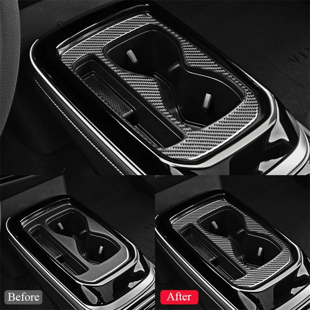 Carbon Fiber Center Console Cup Holder Sticker For VW ID.4 2021+ - Evooor
