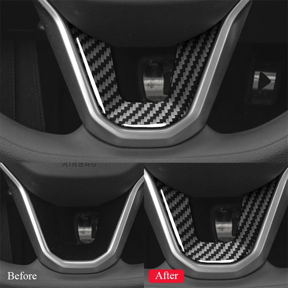 Carbon Fiber Steering Wheel U-Shaped Sticker For VW ID.4 2021+ - Evooor