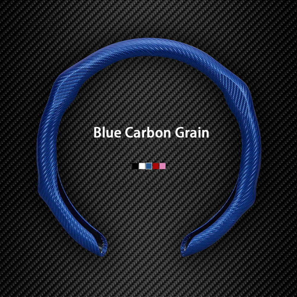 Leather Carbon Fiber Texture Anti-slip Steering Wheel Cover For VW ID.4 2025 - Evooor