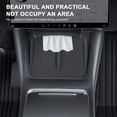 Model 3/Y Hidden Multifunctional Silicone Paper Drawer Car Tissue Box For Tesla - Evooor