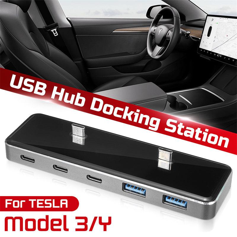Tesla Model 3/Y Docking Station-6-in-1 USB Hub Expansion Adapter - Evooor