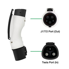 Electric Vehicle Charger Adapter for Tesla Model S/X/3/Y, 40Amp 250V AC, Level 1-2 Charging, IP44 Weatherproof Rated - Evooor