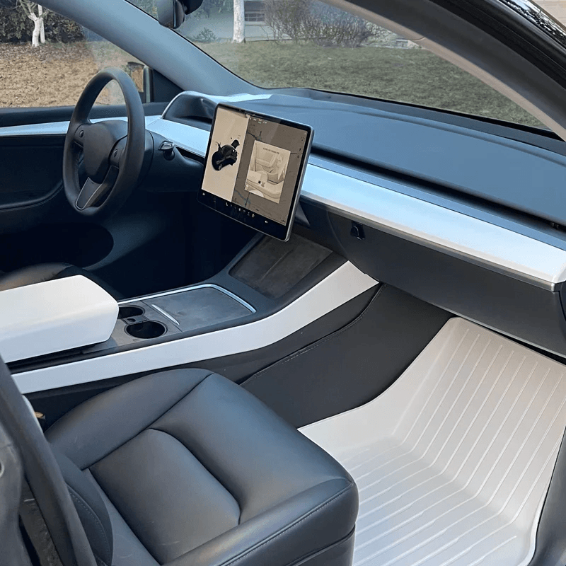 Gloss Carbon Fiber Front Door Trim Panel Covers For Tesla Model 3 Y 2017-2024 Interior Protector