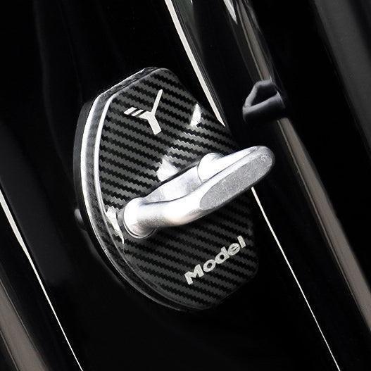 Tesla Model 3/Y Door Latch Lock Covers CF Coated (Set Of 4) - Evooor