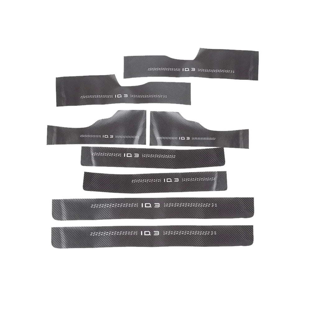 Leather Carbon Fiber Texture Door Sill For VW ID.4 2021-2025 - Evooor