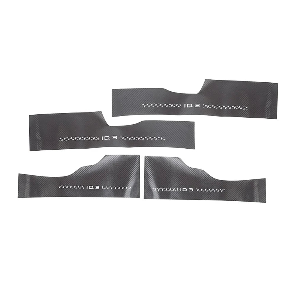 Leather Carbon Fiber Texture Door Sill For VW ID.4 2021-2025 - Evooor