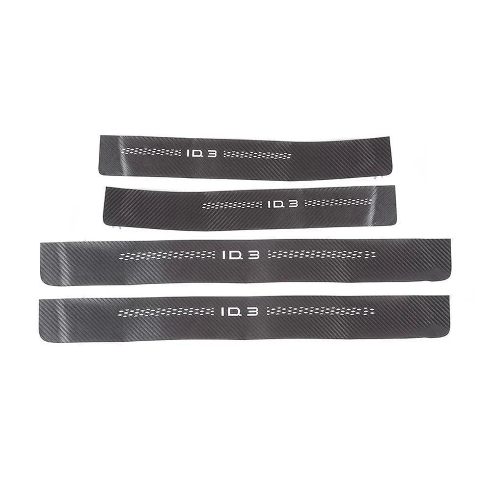 Leather Carbon Fiber Texture Door Sill For VW ID.4 2021-2025 - Evooor
