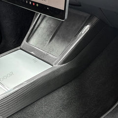 Panneau de garniture de console centrale en fibre de carbone de haute qualité pour Tesla Model Y - Ajustement personnalisé avec un style moderne pour les modèles Juniper 2025+