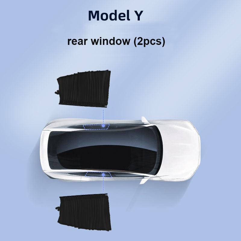 Tesla Side Window Track Slide Privacy Curtain Sunshade For Model 3/Y - Evooor