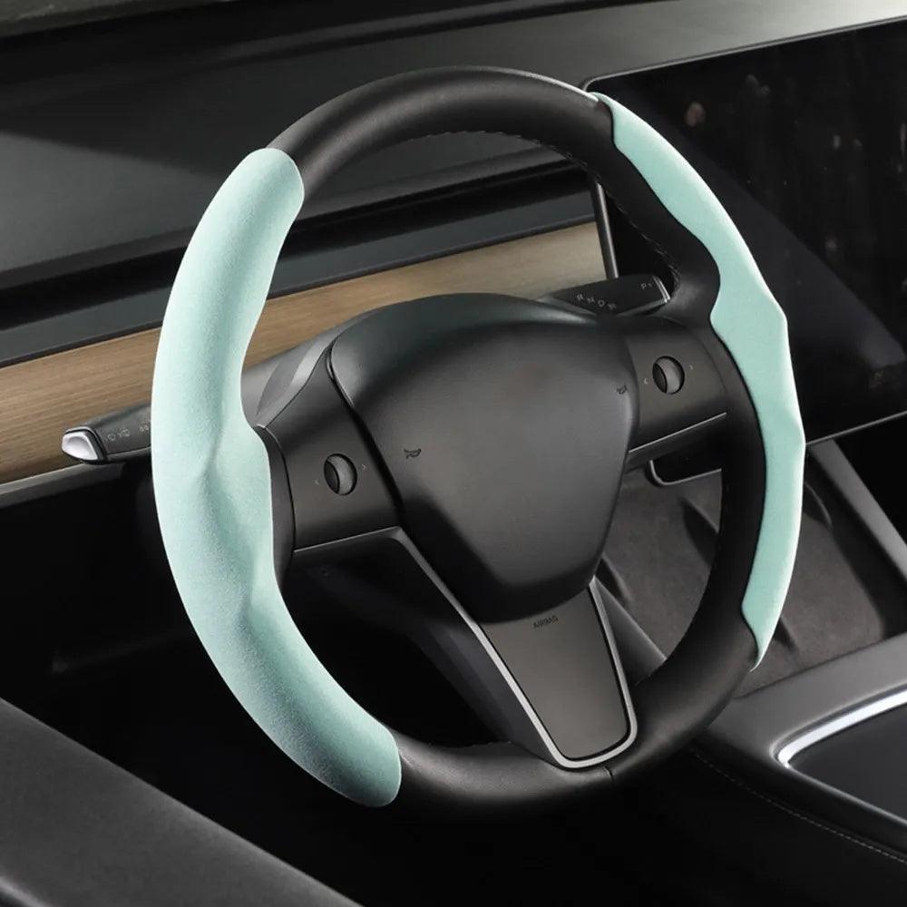 Model 3/Y Alcantara Steering Wheel Caps Cover for Tesla - Evooor