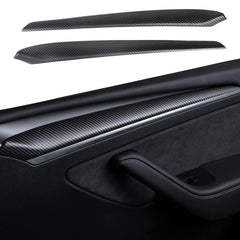 Tesla Model 3 Door Trim Cover Wrap ABS Matte Carbon Fiber Pattern (2 PCS) (2021-2023) - Evooor