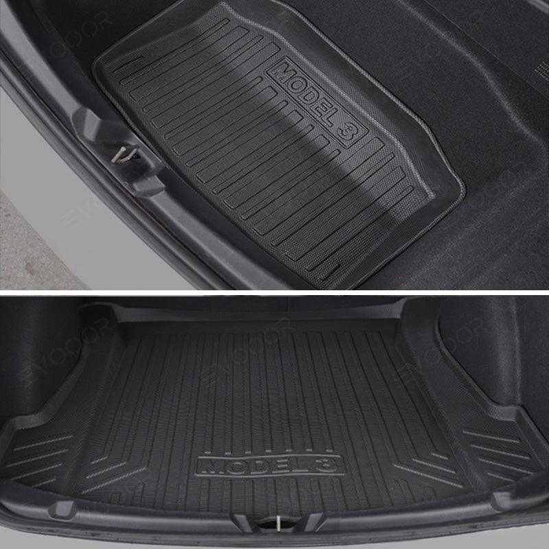 2024 Model 3 Highland All-Weather Floor Mats Full Set Trunk Mat Cargo Mat Frunk Cargo Liner for Tesla - Evooor