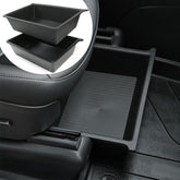 Double Layer Underseat Storage Box Organizer for Tesla Model X 2023+: Durable TPE+ABS Design - Evooor