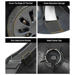 Performance Hub Caps Set for Tesla Model Y - Sleek Induction Style Wheel Hub Covers (4 Pieces) - Evooor
