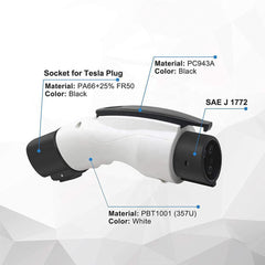 Electric Vehicle Charger Adapter for Tesla Model S/X/3/Y, 40Amp 250V AC, Level 1-2 Charging, IP44 Weatherproof Rated - Evooor