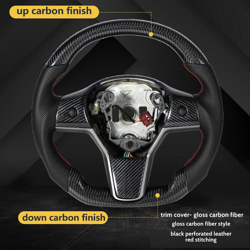Performance Upgrade: Carbon Fiber Steering Wheel for Tesla Model 3/Y - Evooor