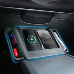 2024 Model 3 Highland Central Control Wireless Charging Silicone Pad Storage Box For Tesla - Evooor