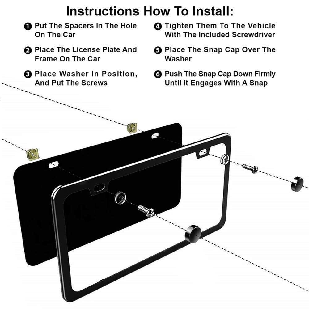 Tesla License Plate Frame 2-Pieces High-Grade Tesla tag License Frame US Car (1 Pair) - Evooor
