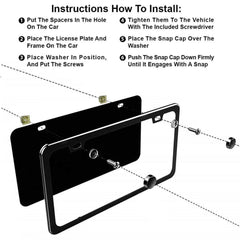 Tesla License Plate Frame 2-Pieces High-Grade Tesla tag License Frame US Car (1 Pair) - Evooor