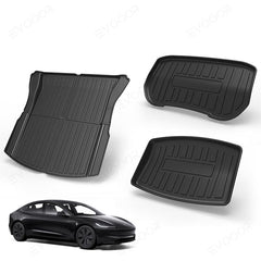 2024 Model 3 Highland All-Weather Floor Mats Full Set Trunk Mat Cargo Mat Frunk Cargo Liner for Tesla - Evooor