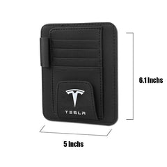Leather Sun Visor Organizer For Tesla Models S/X/3/Y (2012-2023) - Evooor
