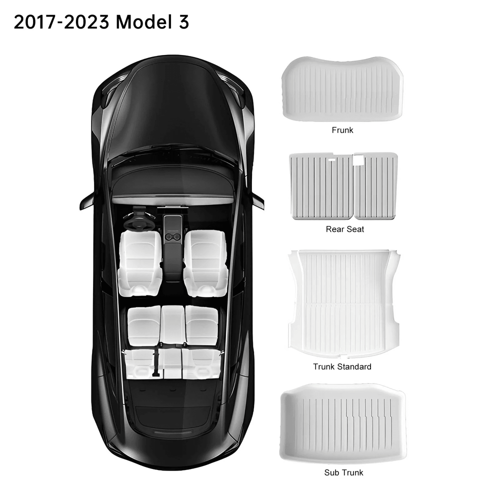 Model 3/Y Matte White Tesla Interior Upgrade Kit for Tesla - Evooor