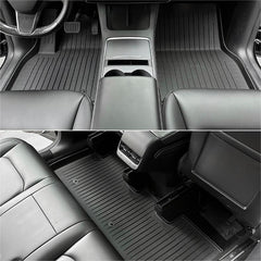 Model 3 Floor Mats All Weather Double Layer Flocking TPE For Tesla(2017-2023) - Evooor