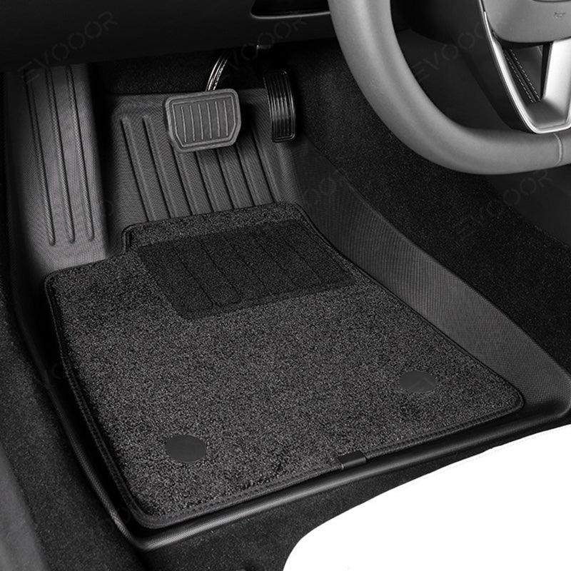 Model 3 Floor Mats All Weather Double Layer Flocking TPE For Tesla(2017-2023) - Evooor