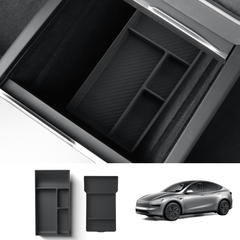 Silicone Center Console & Armrest Lower Storage Tray for Tesla Model Y Juniper 2025+ - Evooor