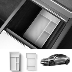 Silicone Center Console & Armrest Lower Storage Tray for Tesla Model Y Juniper 2025+ - Evooor