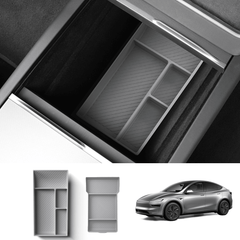 Silicone Center Console & Armrest Lower Storage Tray for Tesla Model Y Juniper 2025+ - Evooor