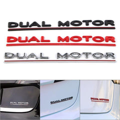 Model 3/Y/X/S Dual Motor' Decal Rear Trunk Wrap Emblem For Tesla(2012-2023) - Evooor