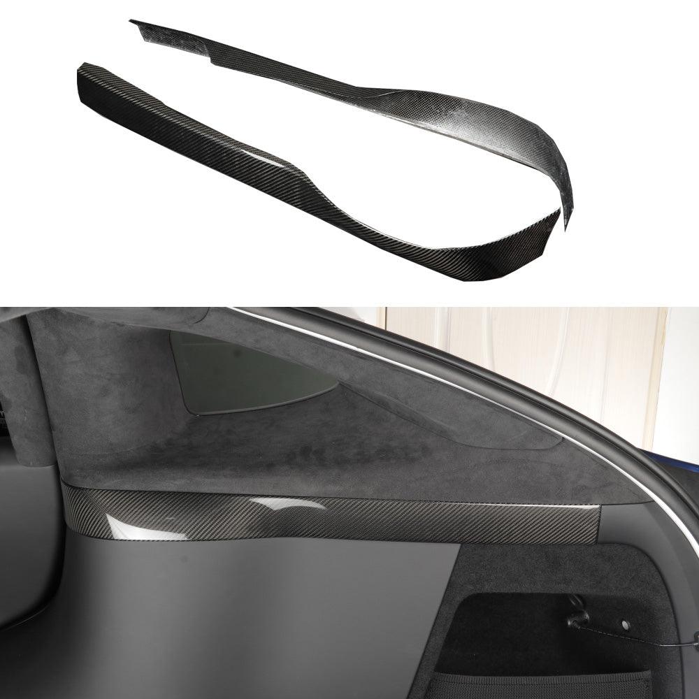 High-Quality Carbon Fiber Rear Trunk Inner Panel Protectors (Set of 2) for Tesla Model X 2022 and Beyond - Evooor