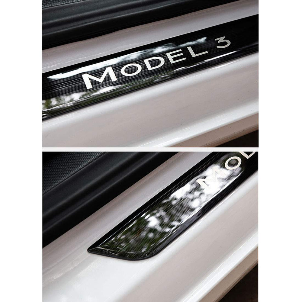 Tesla Model 3 Front / Real Door Sill Cover Protector (4 pcs) (2017-2023) - Evooor